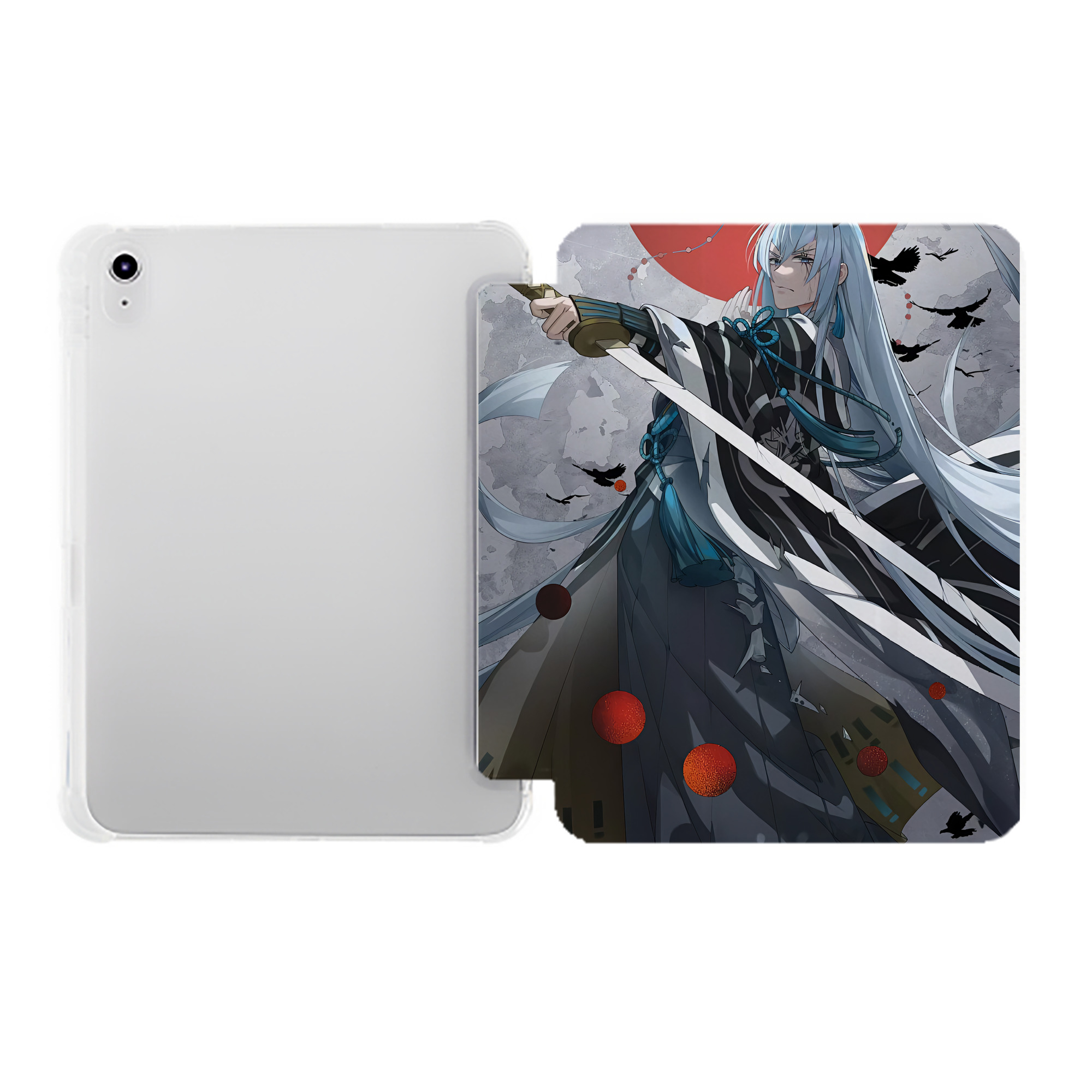 （画像用） 刀剣乱舞 Touken Ranbu IPad ケース ペン収納付き 三つ折りスタンド PUレザー×シリコン 対応機種9.5/10.5/10.9インチ